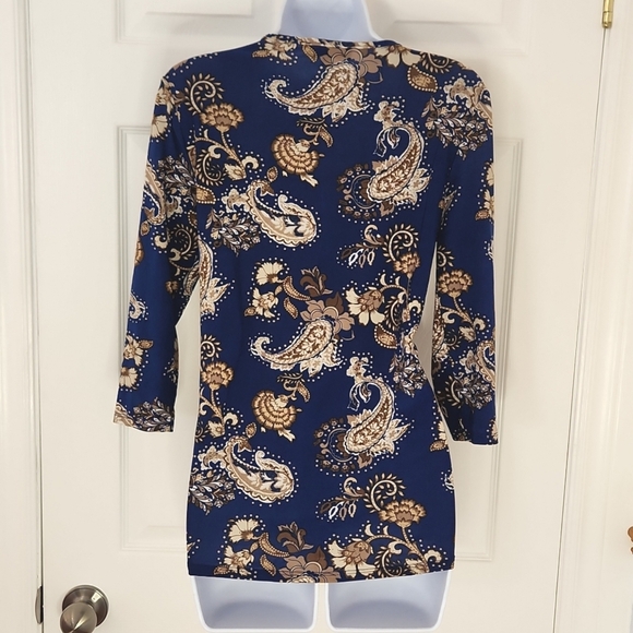 Dressy Boho Keyhole Bodice Flowy Spring Blouse #038 - Picture 3 of 4